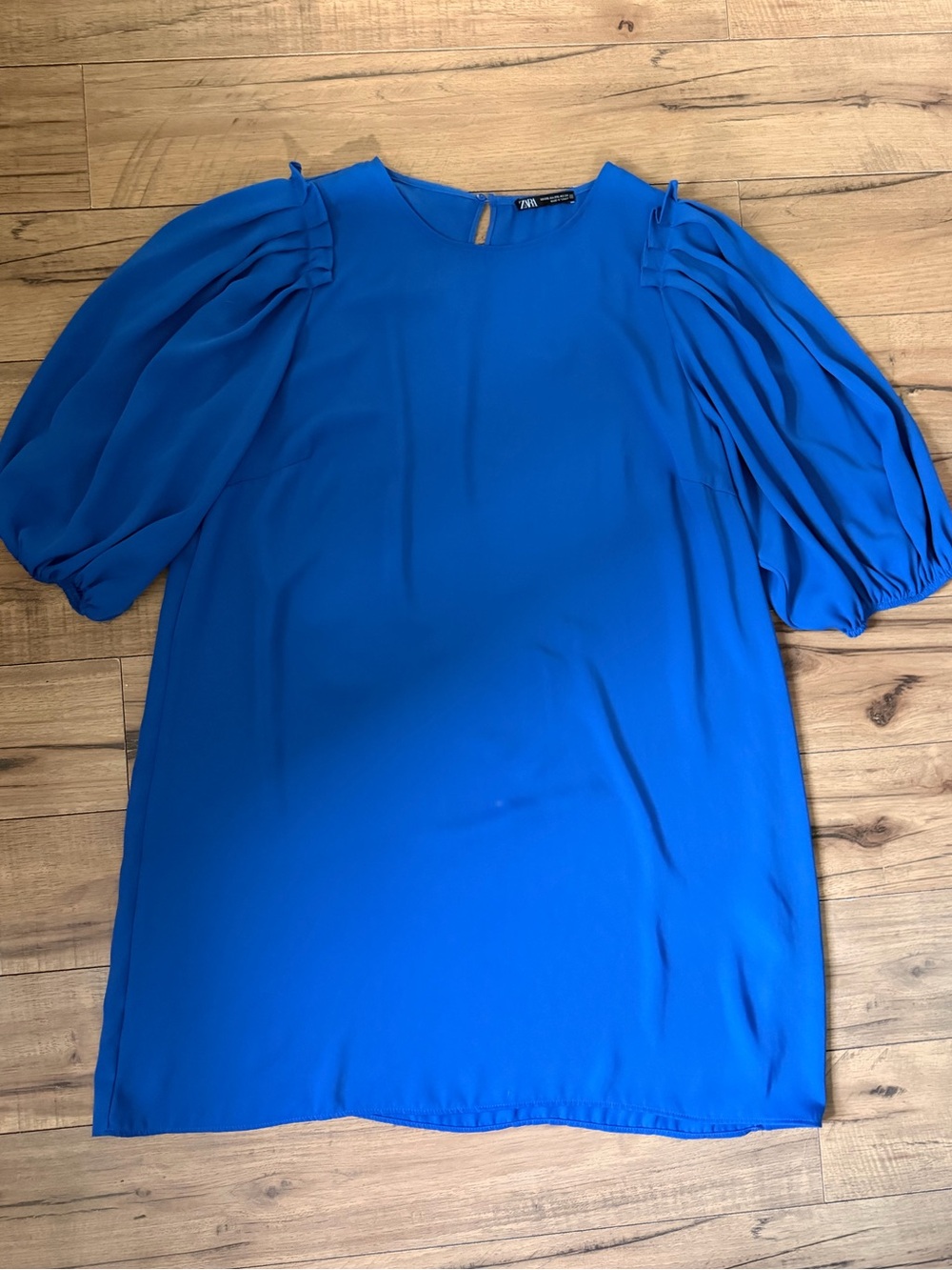 Zara Bright Blue Puff Sleeve Tunic